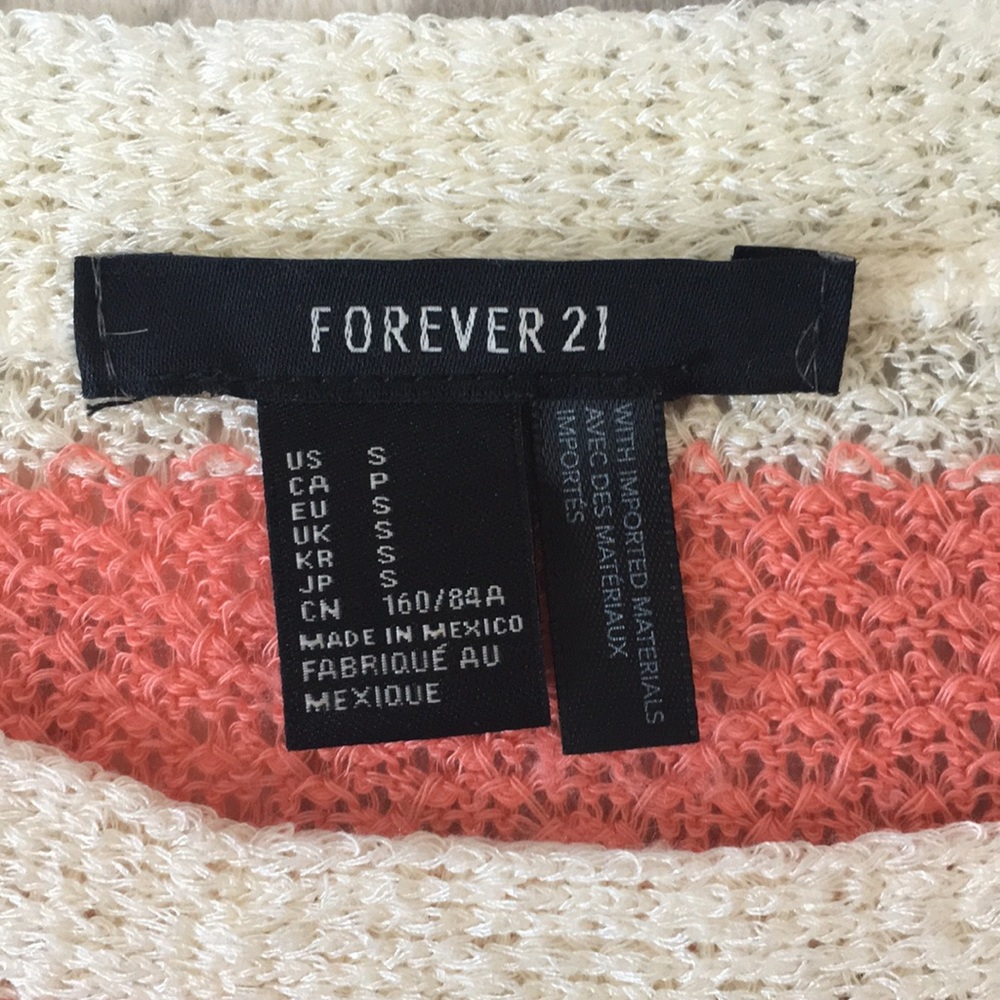 Forever 21 - Orange & White Stripe Knit Top - Picture 7 of 8